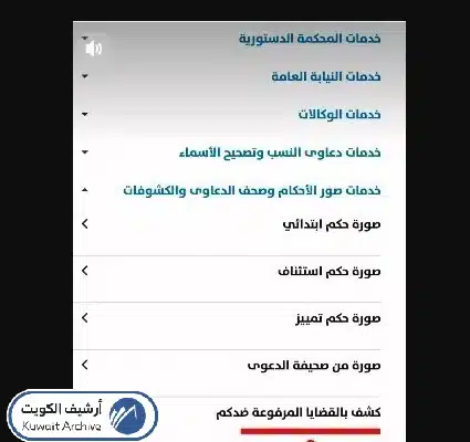 الاستعلام عن القضايا المرفوعة ضدكم